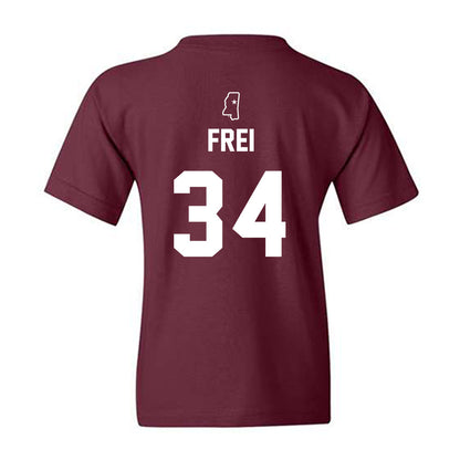 Mississippi State - NCAA Baseball : Gehrig Frei - Sports Shersey Youth T-Shirt-1