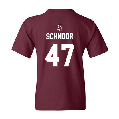 Mississippi State - NCAA Baseball : JT Schnoor - Sports Shersey Youth T-Shirt-1