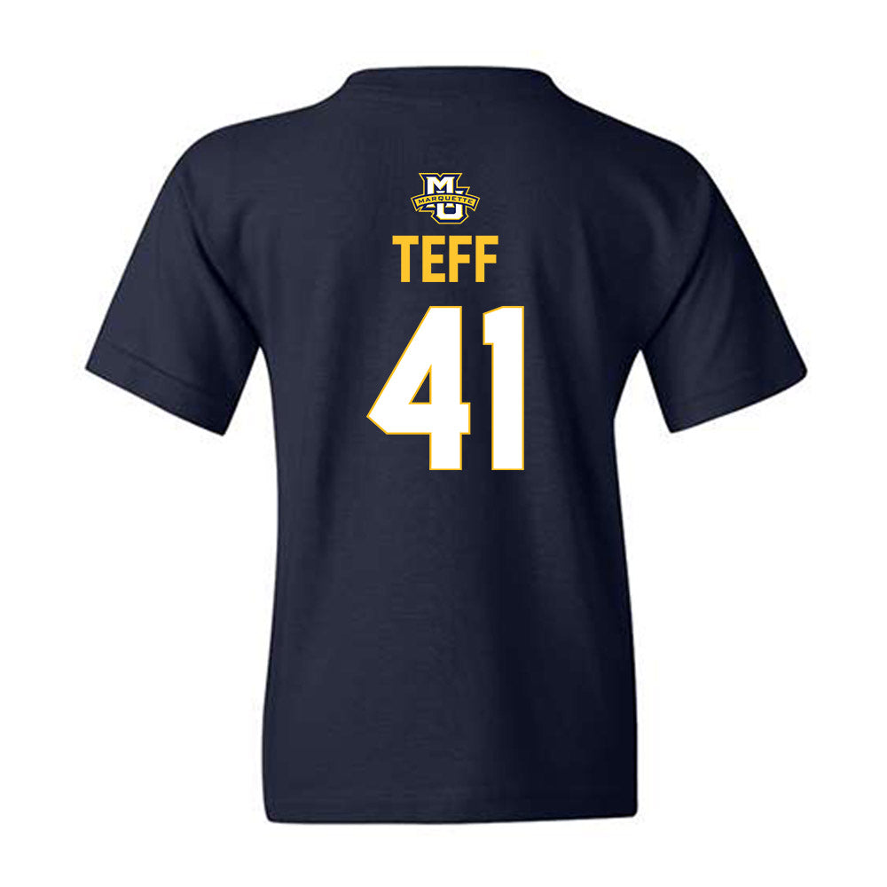 Marquette - NCAA Men's Lacrosse : Troy Teff - Sports Shersey Youth T-Shirt-1