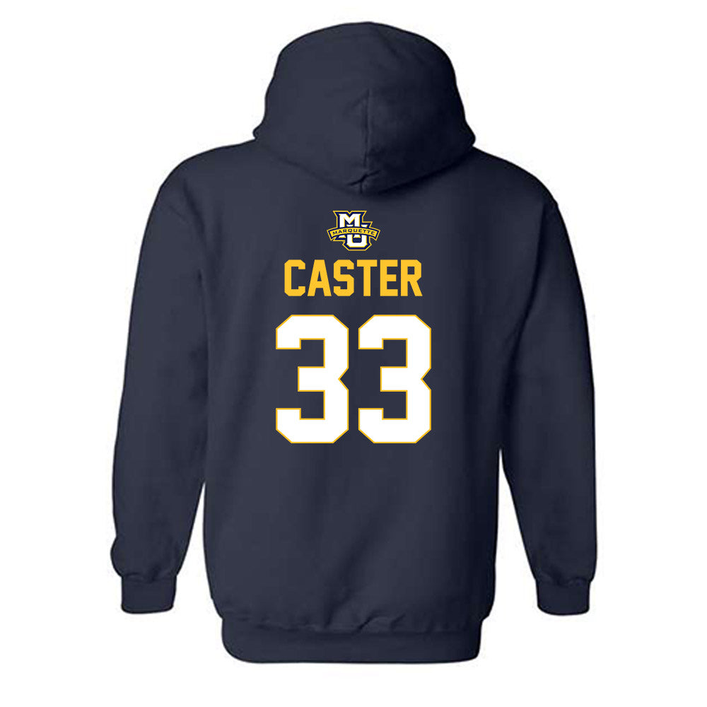 Marquette - NCAA Men's Lacrosse : Chandler Caster - Sports Shersey Hooded Sweatshirt-1