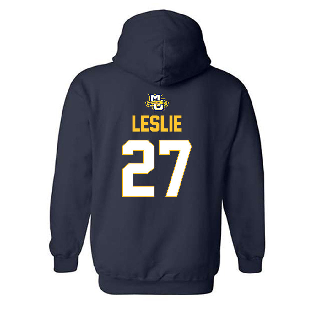 Marquette - NCAA Men's Lacrosse : Parker Leslie - Sports Shersey Hooded Sweatshirt-1