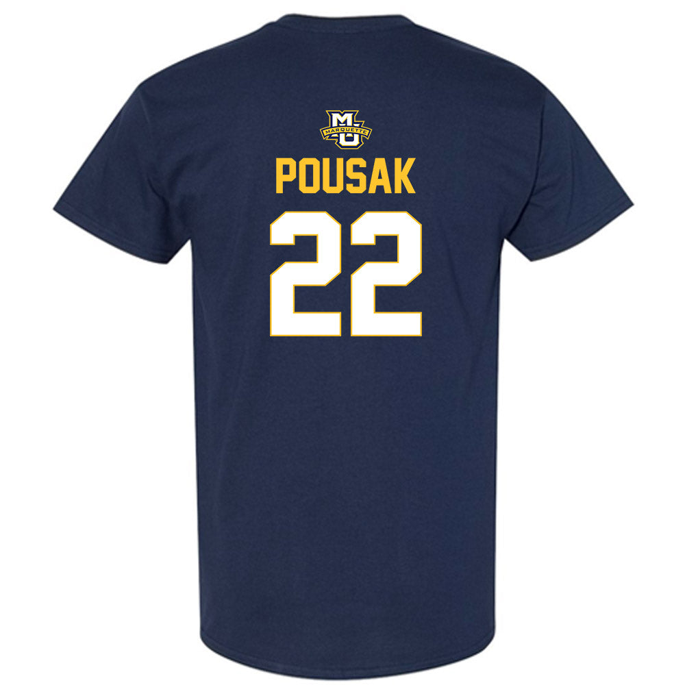 Marquette - NCAA Men's Lacrosse : Ben Pousak - Sports Shersey T-Shirt-1
