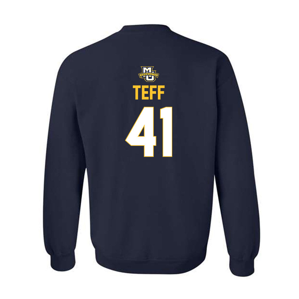 Marquette - NCAA Men's Lacrosse : Troy Teff - Sports Shersey Crewneck Sweatshirt-1