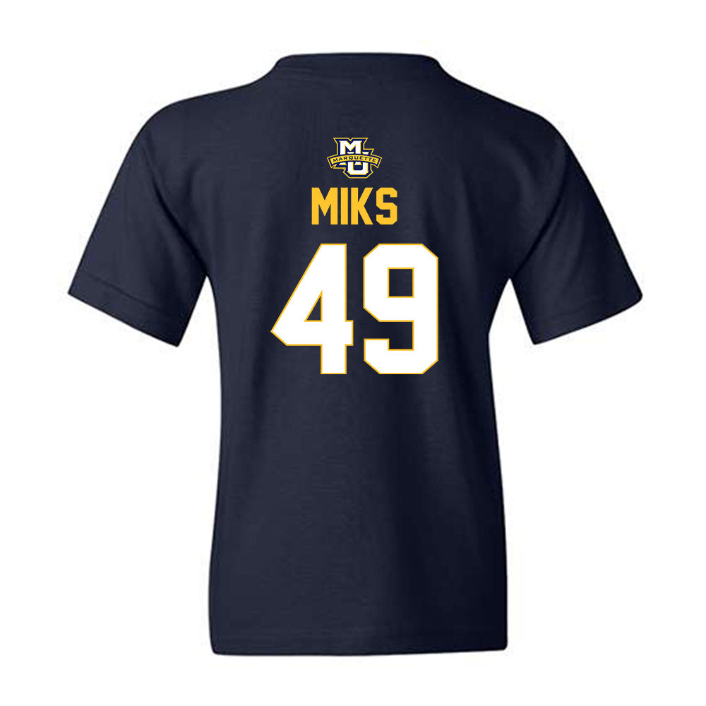 Marquette - NCAA Men's Lacrosse : Carson Miks - Sports Shersey Youth T-Shirt-1