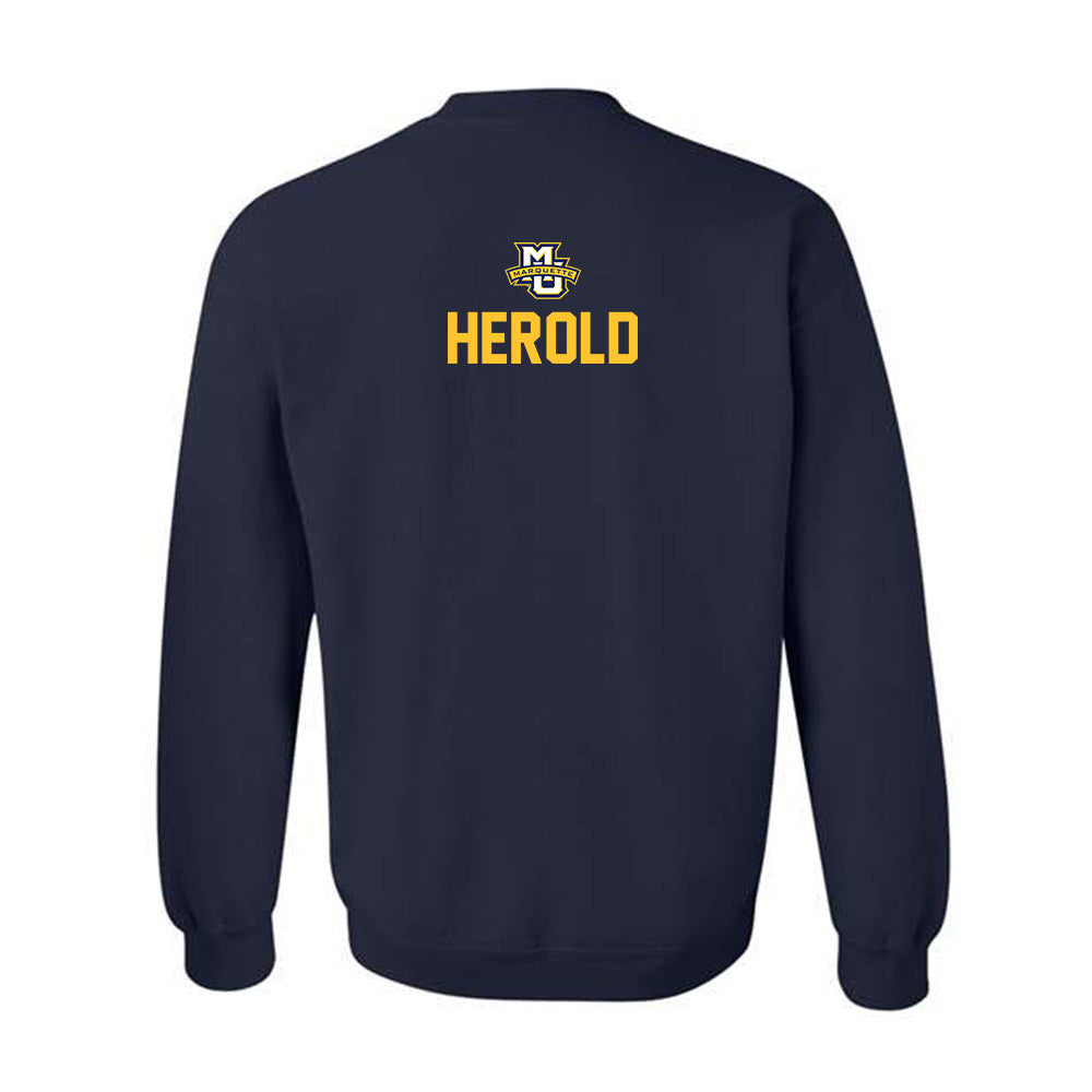 Marquette - NCAA Men's Lacrosse : Jack Herold - Sports Shersey Crewneck Sweatshirt-1