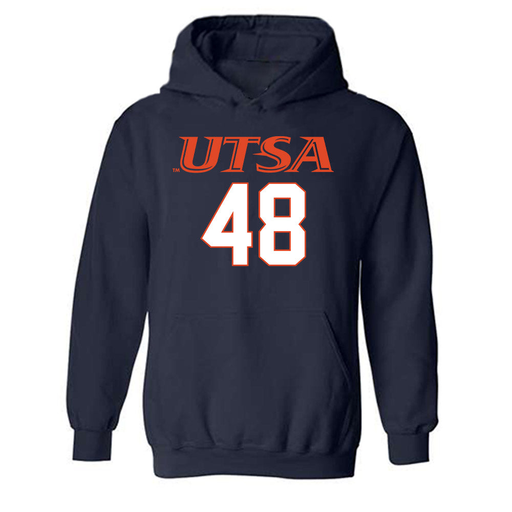 UTSA - NCAA Football : King Justice - Classic Shersey Hooded Sweatshirt-0