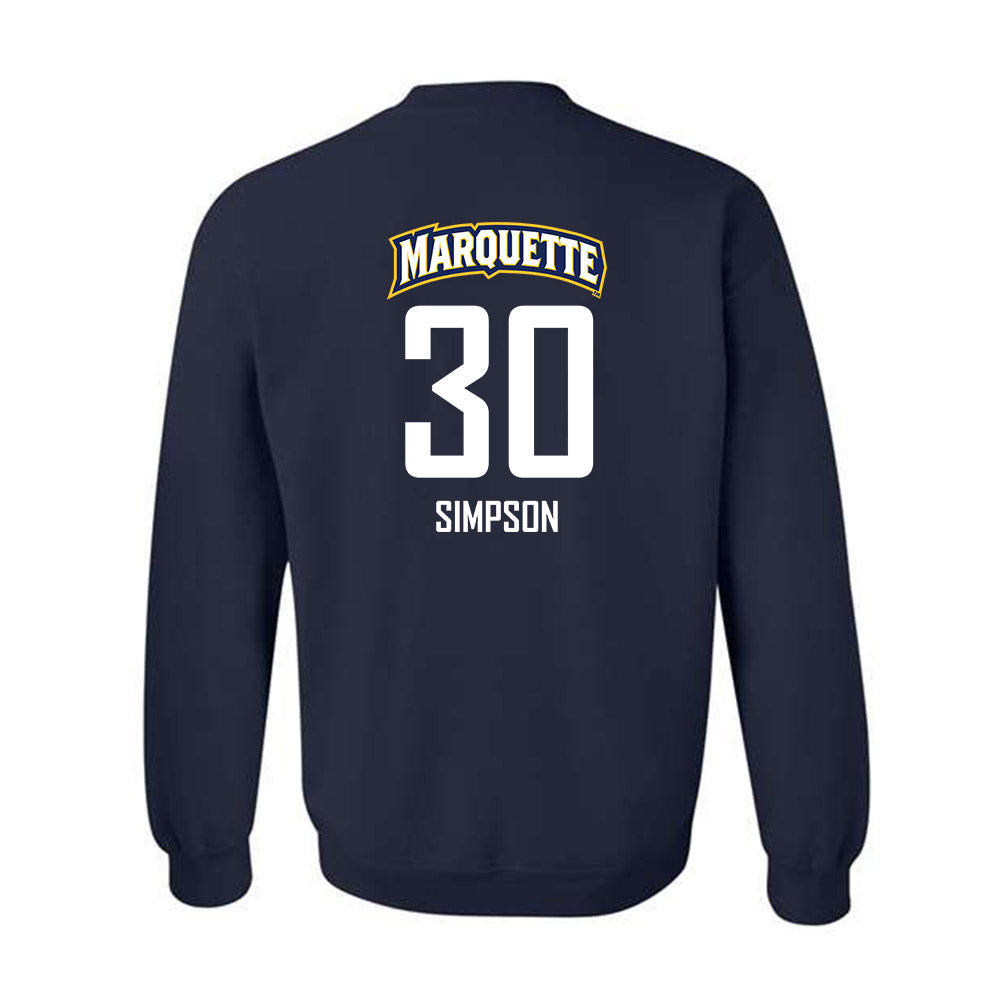 Marquette - NCAA Men's Soccer : Cameron Simpson - Sports Shersey Crewneck Sweatshirt-1