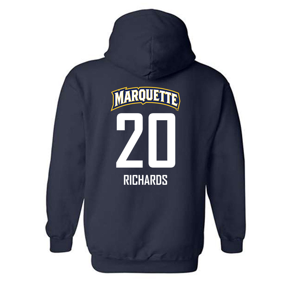 Marquette - NCAA Men's Soccer : Bryce Richards - Sports Shersey Hooded Sweatshirt-1