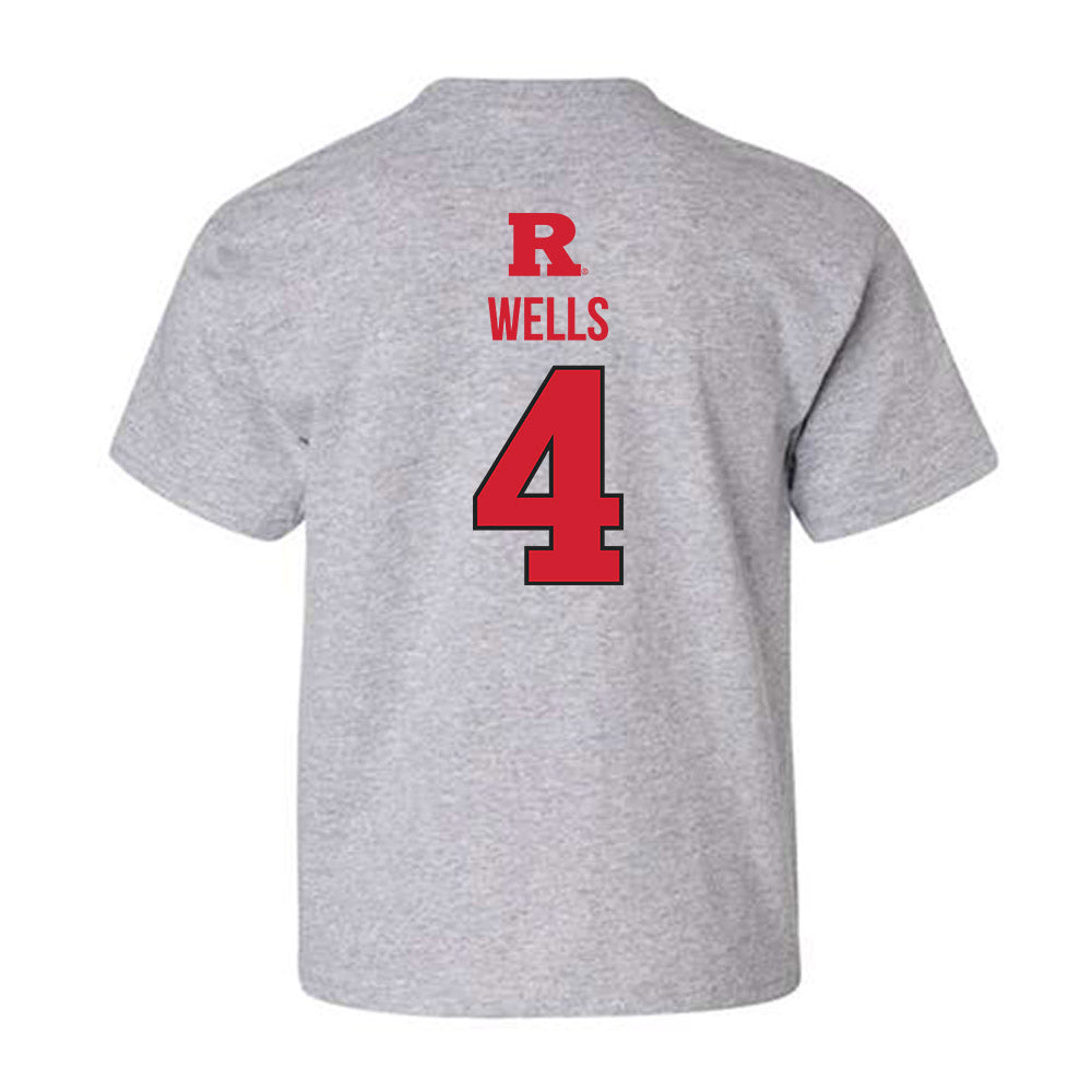 Rutgers - NCAA Baseball : Trey Wells - Sport Shersey Youth T-Shirt-1