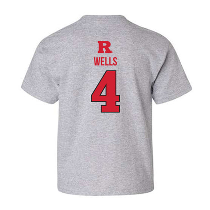 Rutgers - NCAA Baseball : Trey Wells - Sport Shersey Youth T-Shirt-1