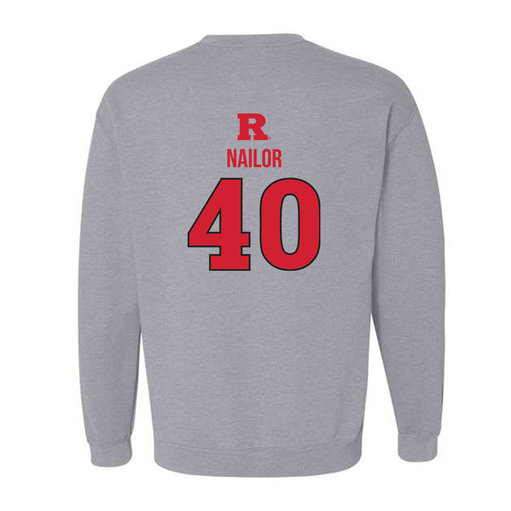 Rutgers - NCAA Baseball : Jager Nailor - Sport Shersey Crewneck Sweatshirt-1