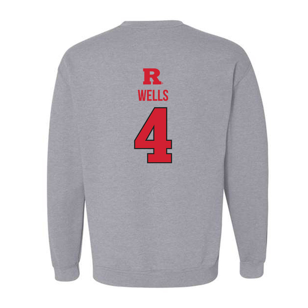 Rutgers - NCAA Baseball : Trey Wells - Sport Shersey Crewneck Sweatshirt-1
