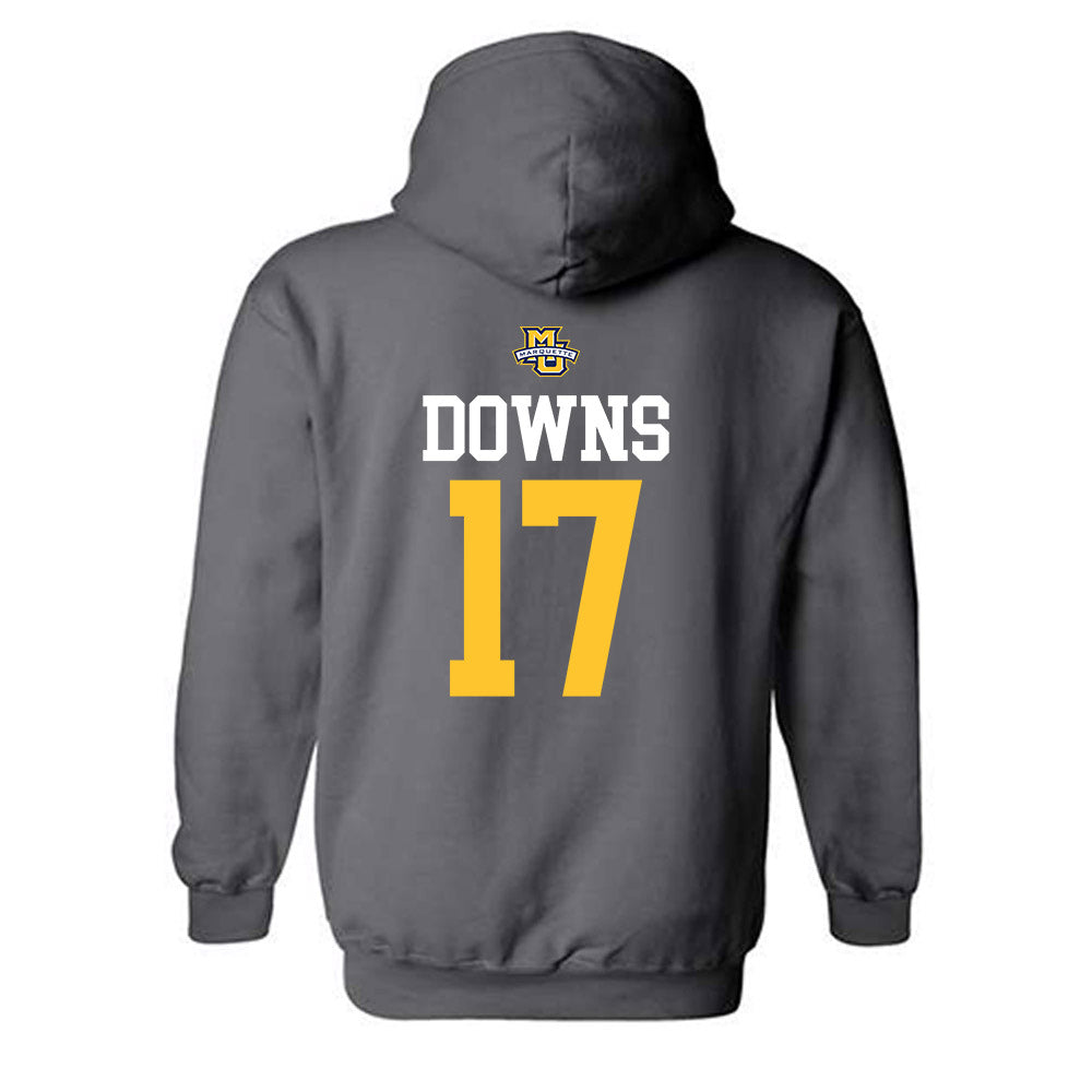 Marquette - NCAA Women's Soccer : Cate Downs - Sports Shersey Hooded Sweatshirt-1