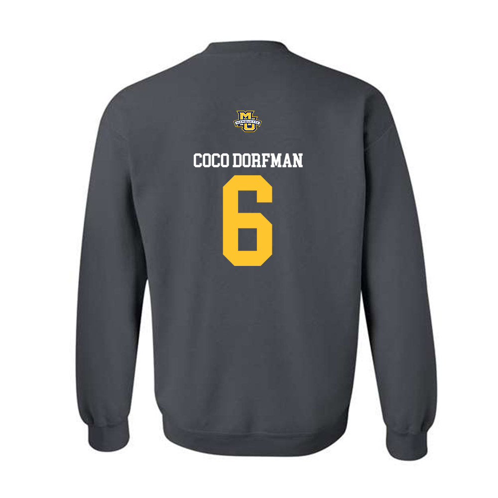 Marquette - NCAA Women's Soccer : Coco dorfman Coco dorfman - Sports Shersey Crewneck Sweatshirt-1