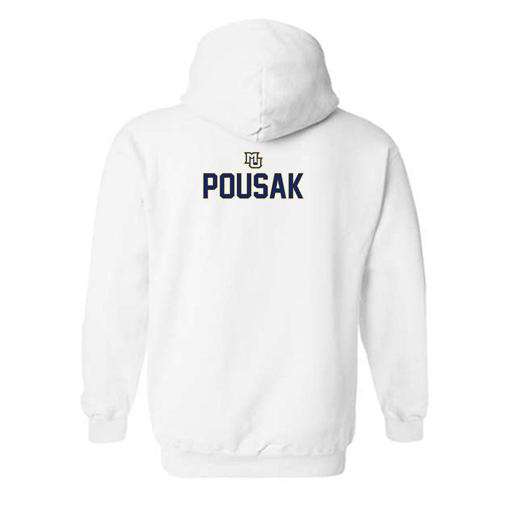 Marquette - NCAA Men's Lacrosse : Ben Pousak - Generic Shersey Hooded Sweatshirt-1