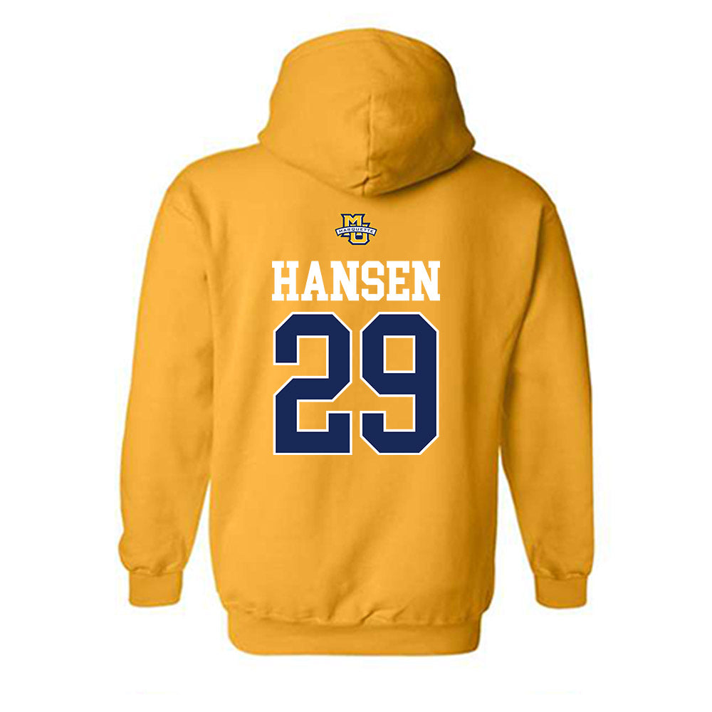 Marquette - NCAA Women's Lacrosse : Megan Hansen - Sports Shersey Hooded Sweatshirt-1
