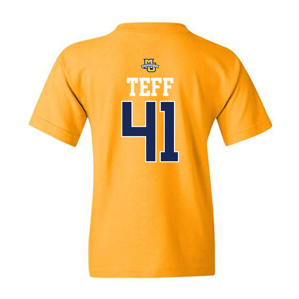Marquette - NCAA Men's Lacrosse : Troy Teff - Sports Shersey Youth T-Shirt-1