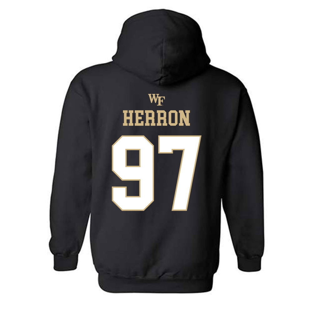 Wake Forest - NCAA Football : Matthew Herron - Sports Shersey Hooded Sweatshirt-1