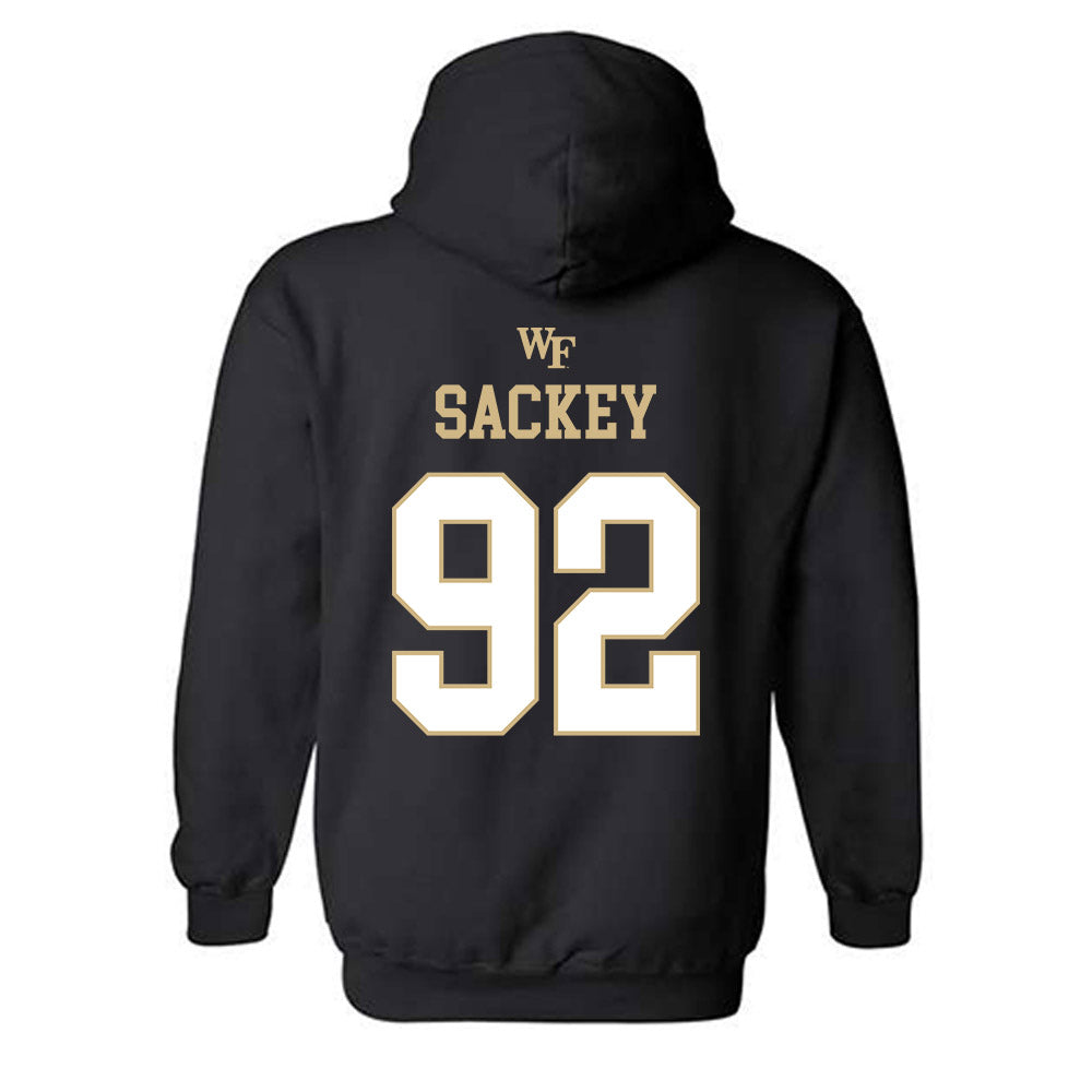 Wake Forest - NCAA Football : Sefa Sackey - Sports Shersey Hooded Sweatshirt-1