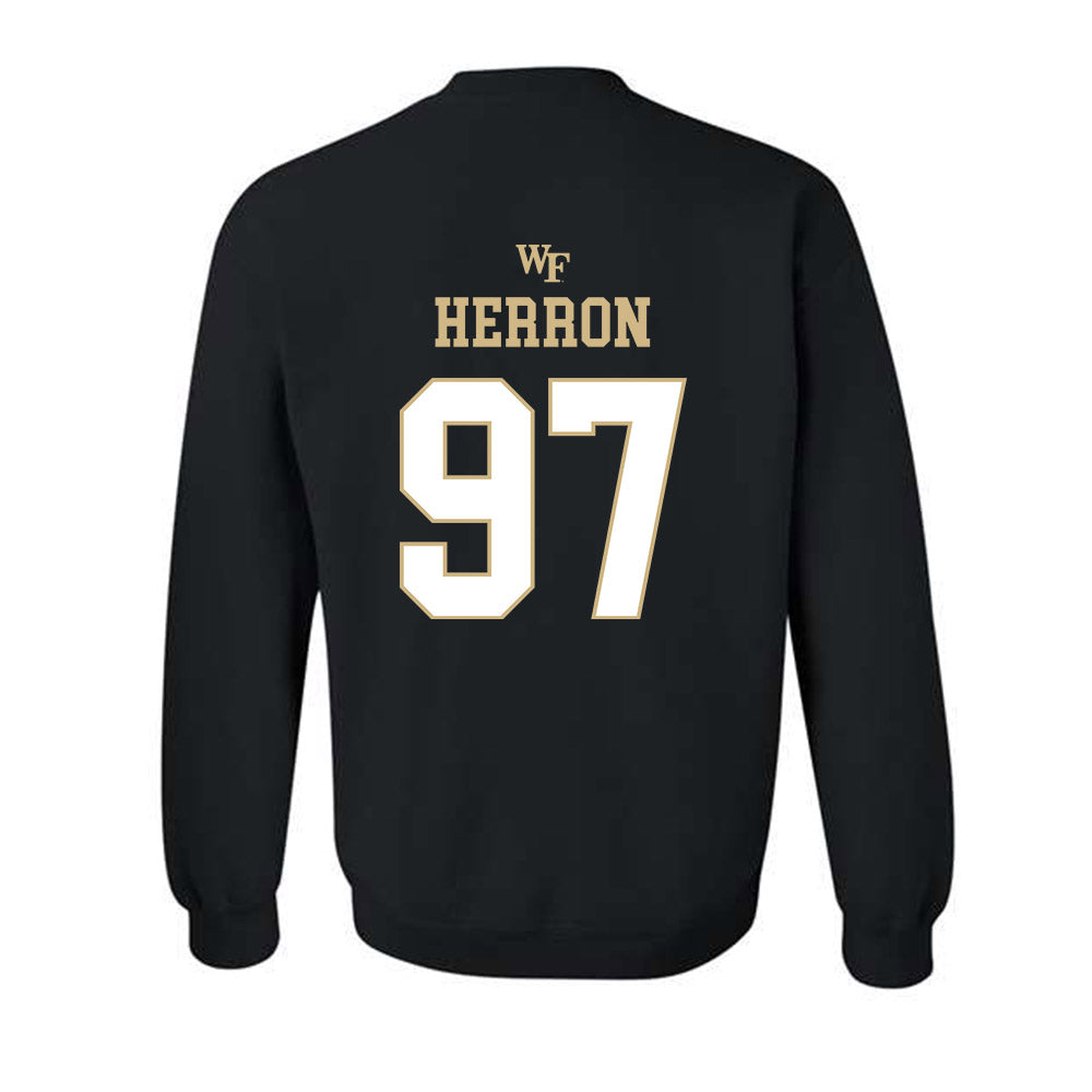 Wake Forest - NCAA Football : Matthew Herron - Sports Shersey Crewneck Sweatshirt-1