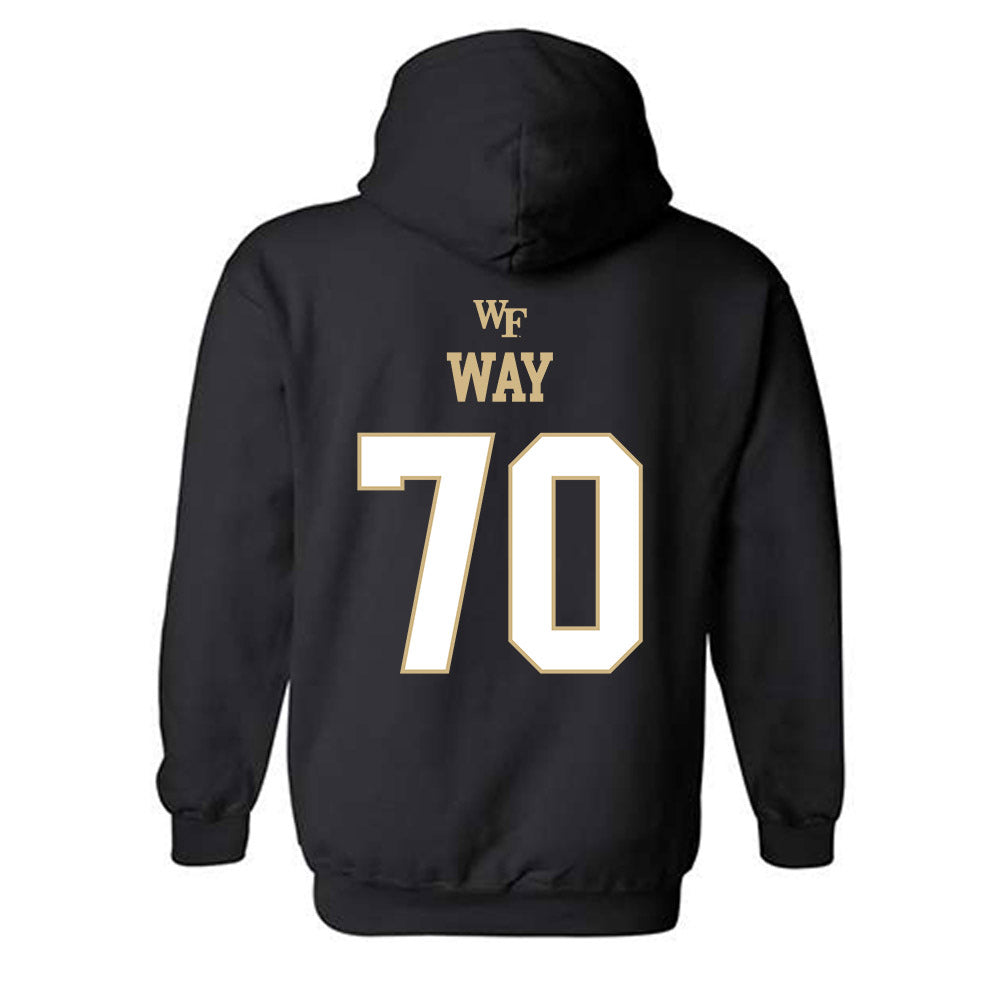 Wake Forest - NCAA Football : Will Way - Sports Shersey Hooded Sweatshirt-1