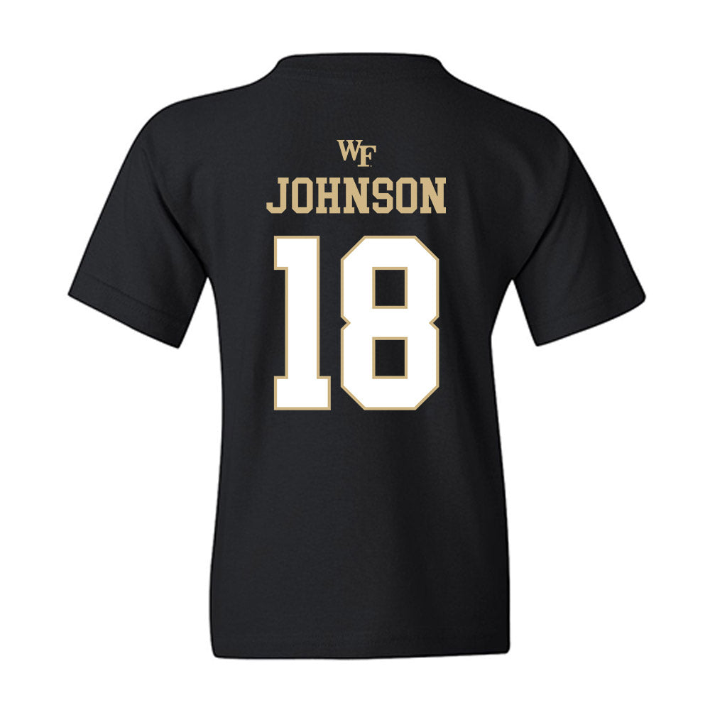 Wake Forest - NCAA Football : DJ Johnson - Sports Shersey Youth T-Shirt-1