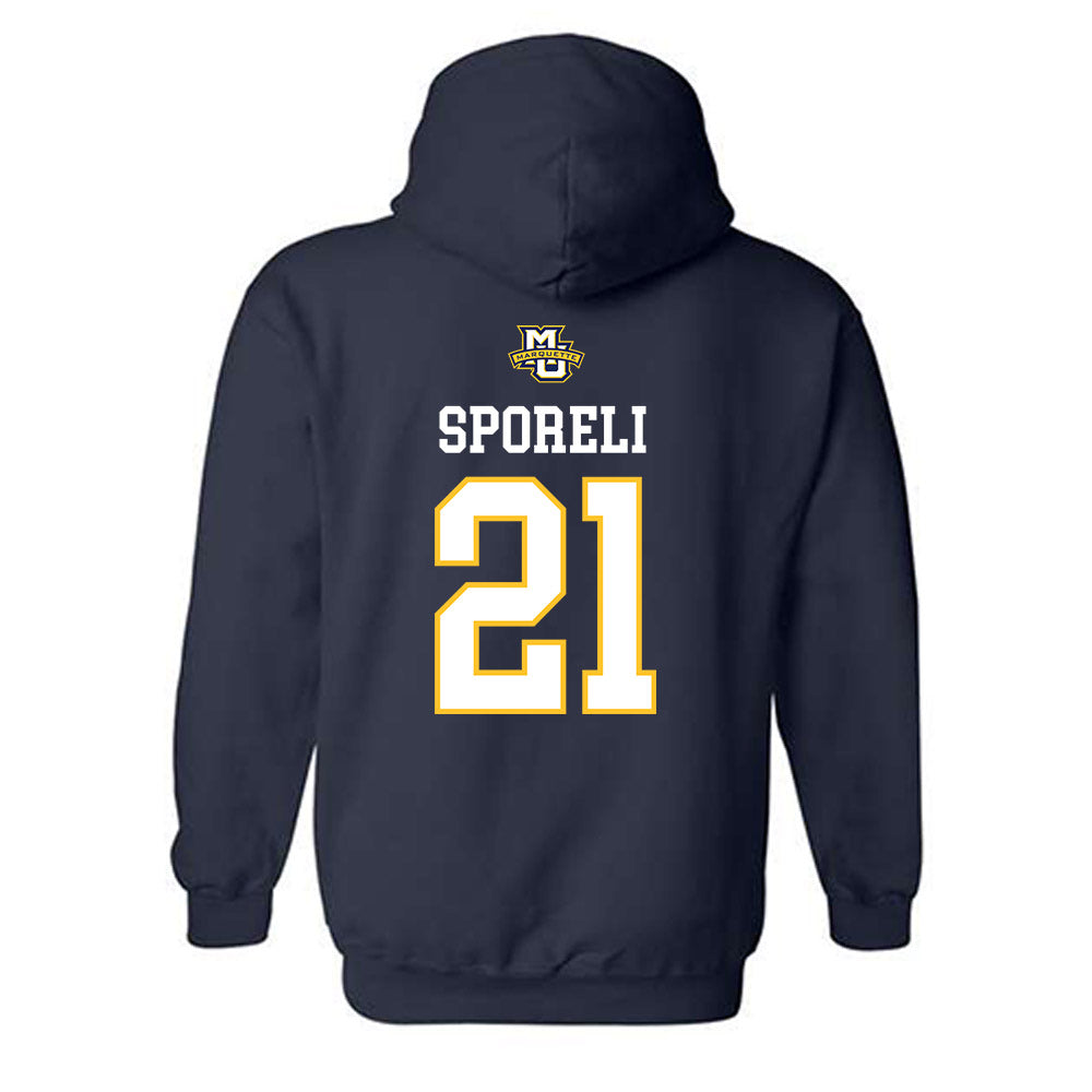 Marquette - NCAA Women's Volleyball : Berrak Sporeli - Sports Shersey Hooded Sweatshirt-1