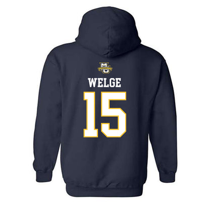 Marquette - NCAA Women's Volleyball : Molly Welge - Sports Shersey Hooded Sweatshirt-1