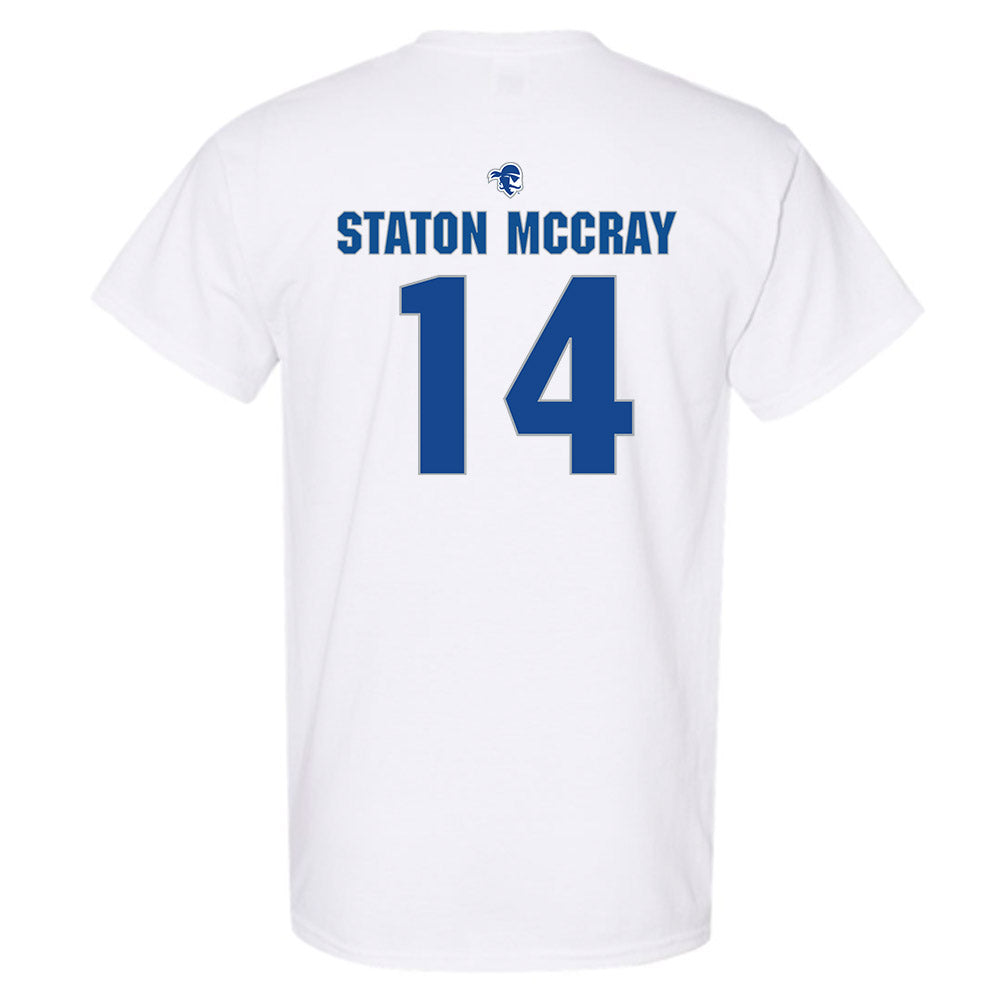 Seton Hall - NCAA Men's Basketball : AJ Staton McCray - Fashion Shersey T-Shirt-1