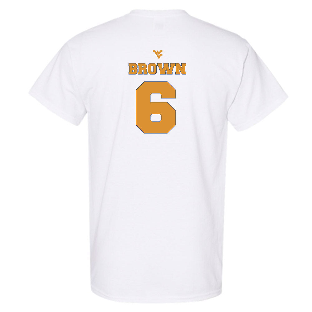 West Virginia - NCAA Football : Max Brown - Generic Sports Shersey T-Shirt-1