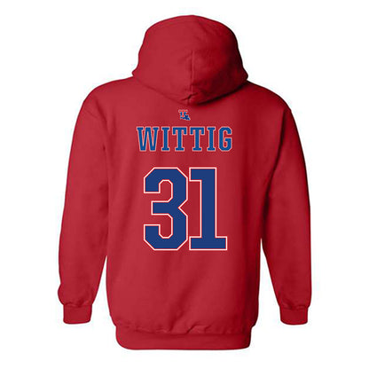 LA Tech - NCAA Baseball : Joey Wittig - Generic Shersey Hooded Sweatshirt-1