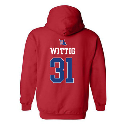 LA Tech - NCAA Baseball : Joey Wittig - Sports Shersey Hooded Sweatshirt-1