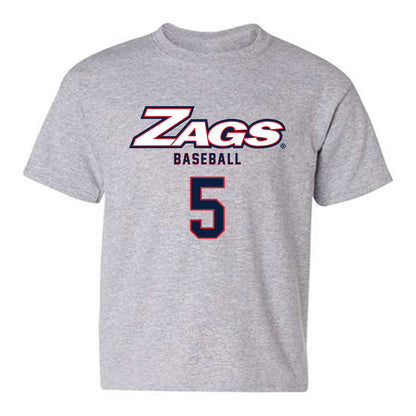 Gonzaga - NCAA Baseball : Mikey Bell - Classic Shersey Youth T-Shirt-0