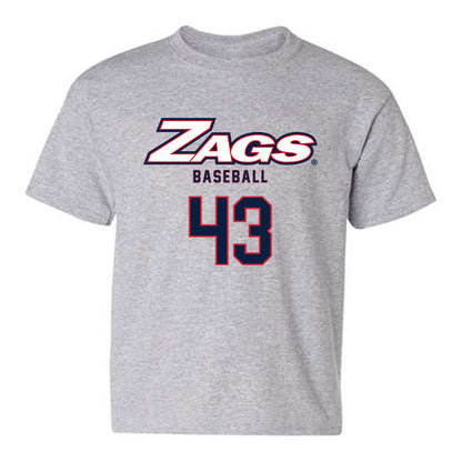 Gonzaga - NCAA Baseball : Landon Hood - Classic Shersey Youth T-Shirt-0