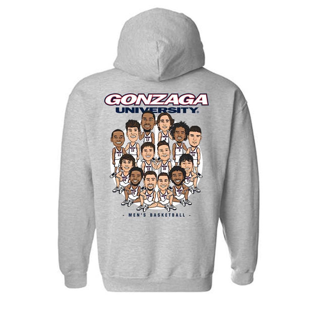 Gonzaga - NCAA Men's Basketball : - Hooded Sweatshirt Team Caricature