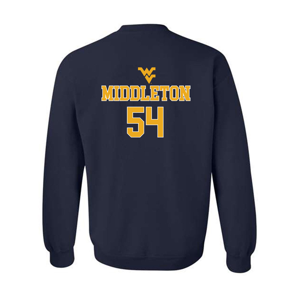 West Virginia - NCAA Baseball : Andrew Middleton - Generic Sports Shersey Crewneck Sweatshirt-1