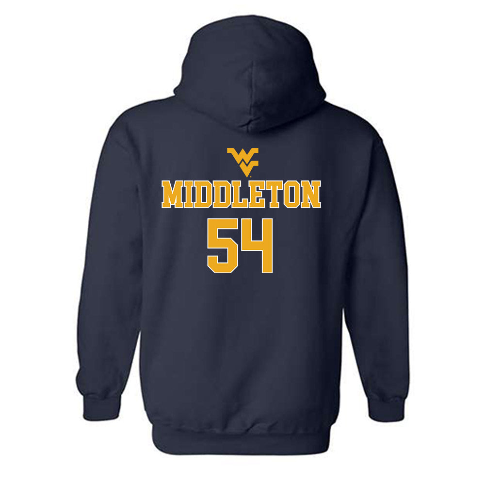 West Virginia - NCAA Baseball : Andrew Middleton - Generic Sports Shersey Hooded Sweatshirt-1