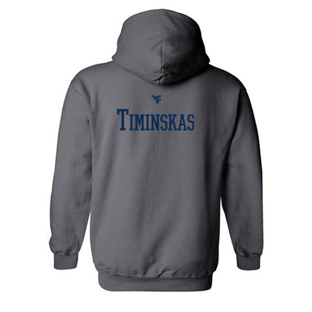 West Virginia - NCAA Men's Swimming & Diving : Deividas Timinskas - Generic Sports Shersey Hooded Sweatshirt-1
