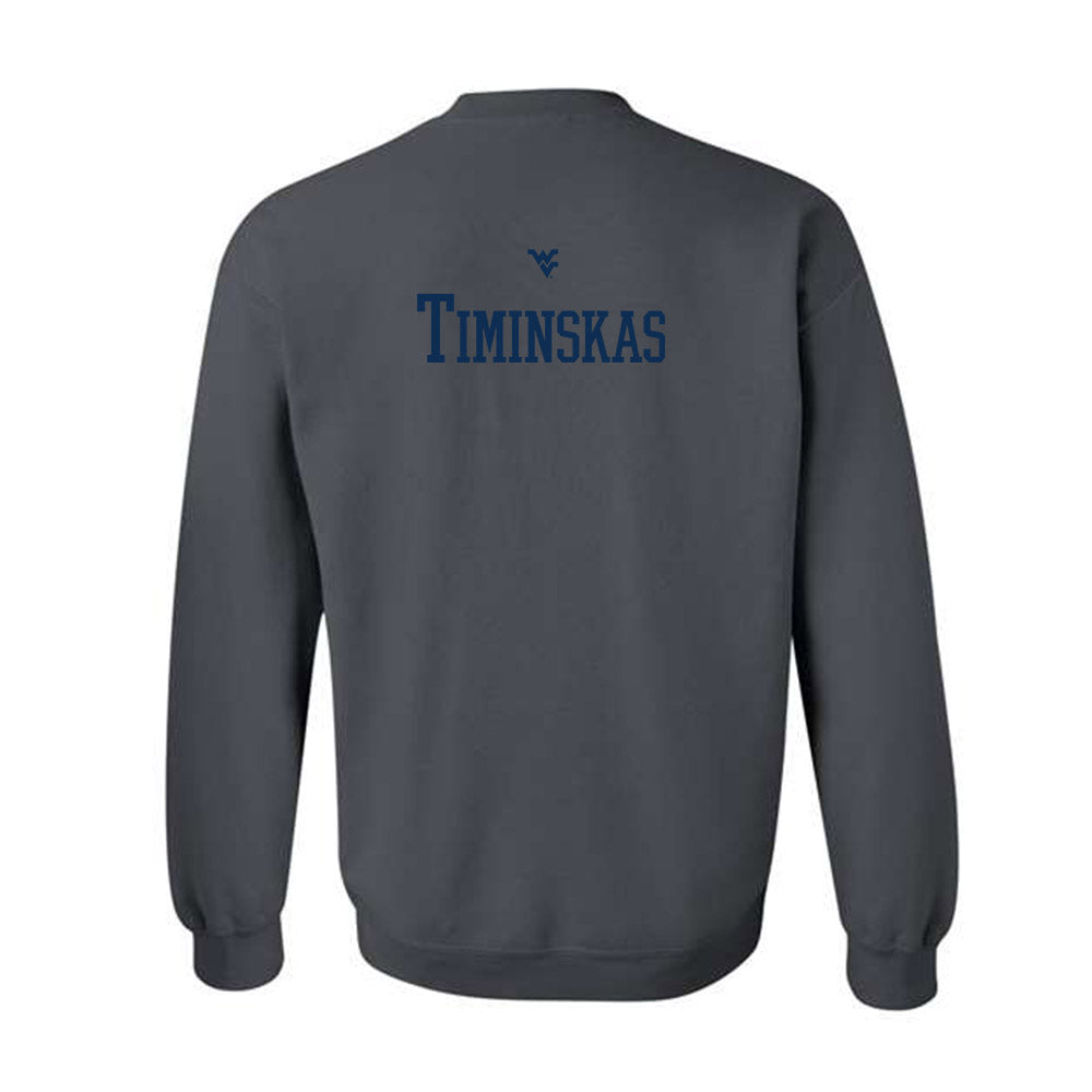 West Virginia - NCAA Men's Swimming & Diving : Deividas Timinskas - Generic Sports Shersey Crewneck Sweatshirt-1