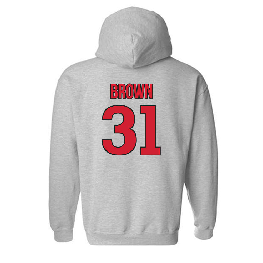 Rutgers - NCAA Men's Soccer : Logan Brown - Sport Shersey Hooded Sweatshirt-1