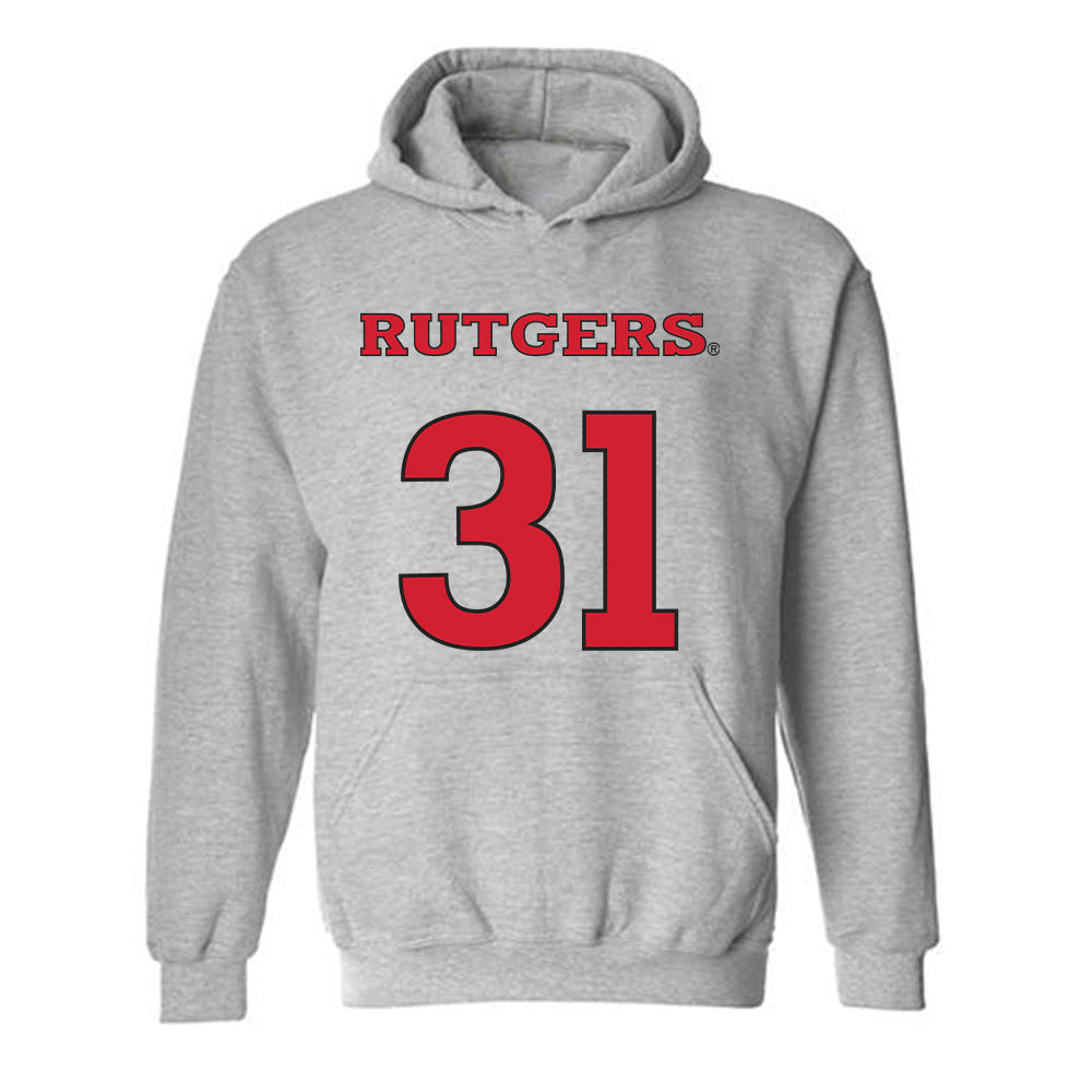 Rutgers - NCAA Men's Soccer : Logan Brown - Sport Shersey Hooded Sweatshirt-0