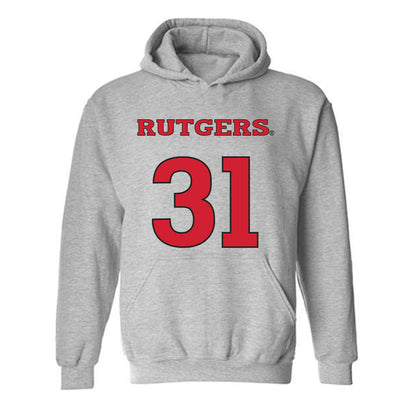 Rutgers - NCAA Men's Soccer : Logan Brown - Sport Shersey Hooded Sweatshirt-0