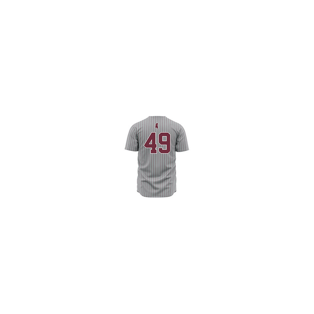 Mississippi State - NCAA Baseball : Gatlin Sanders - Gray Pinstripes Jersey-1