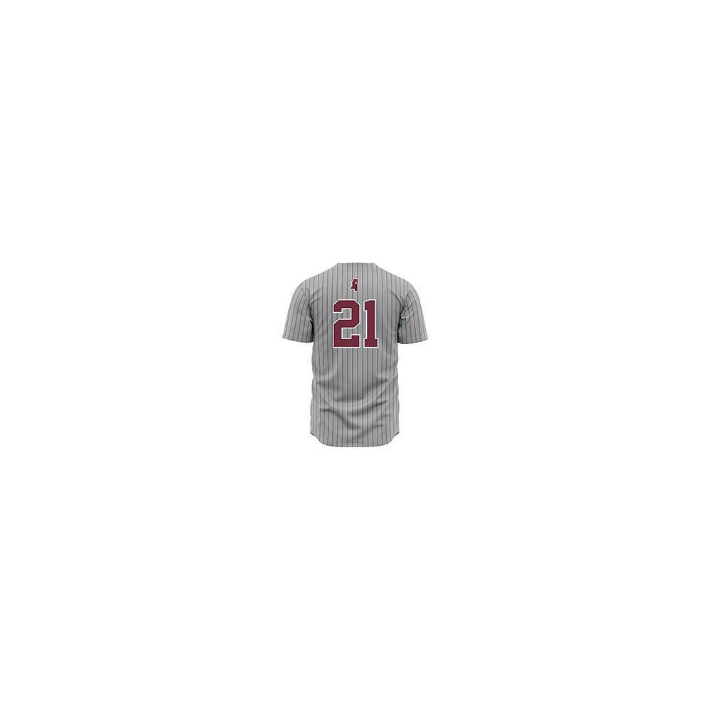 Mississippi State - NCAA Baseball : Kevin Milewski - Gray Pinstripes Jersey-1