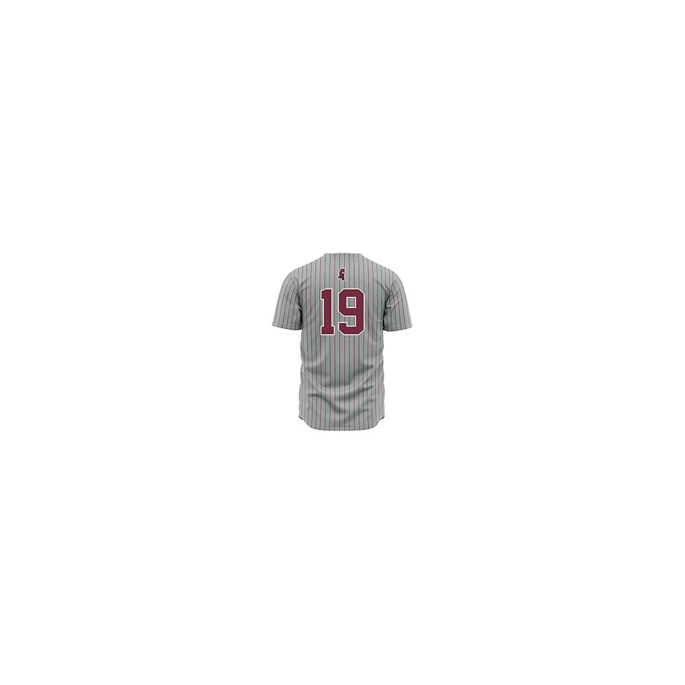 Mississippi State - NCAA Baseball : Andrew Raymond - Gray Pinstripes Jersey-1