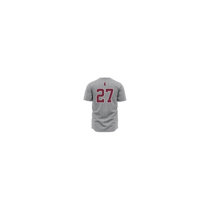 Mississippi State - NCAA Baseball : Peter Mershon - Gray Pinstripes Jersey-1