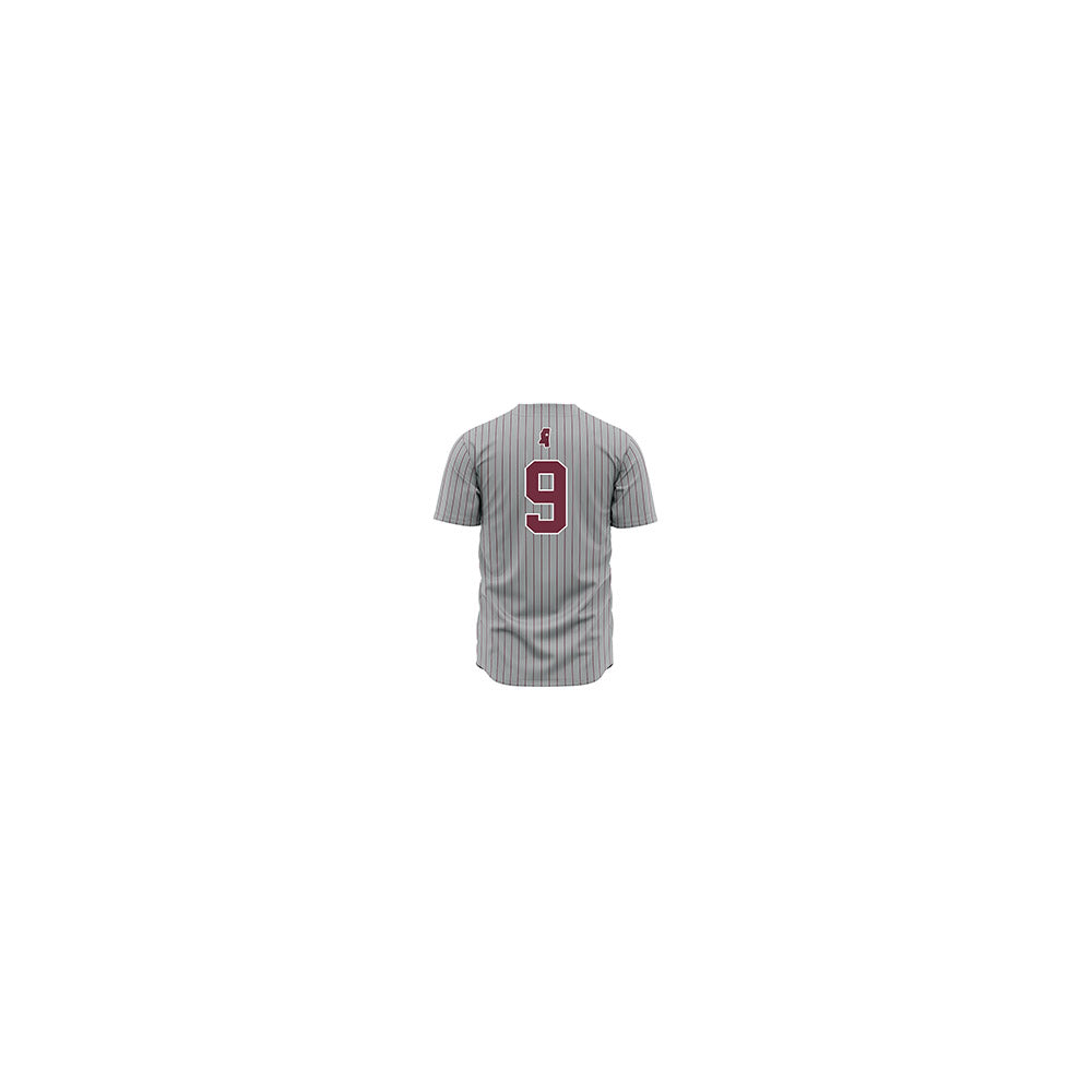 Mississippi State - NCAA Baseball : Ryder Woodson - Gray Pinstripes Jersey-1