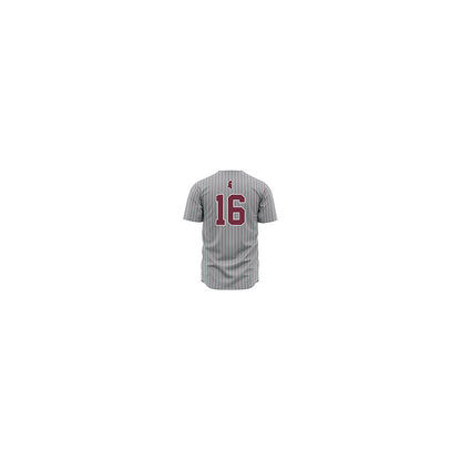 Mississippi State - NCAA Baseball : Braden Booth - Gray Pinstripes Jersey-1