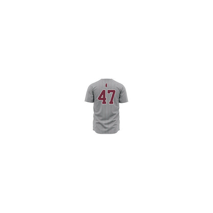 Mississippi State - NCAA Baseball : JT Schnoor - Gray Pinstripes Jersey-1