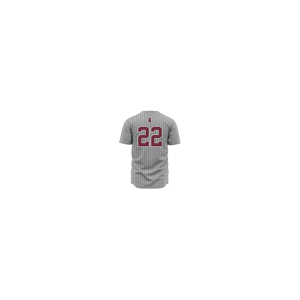 Mississippi State - NCAA Baseball : Nicholas Frontino - Gray Pinstripes Jersey-1